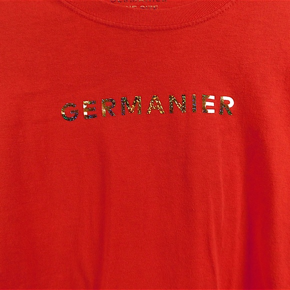 Germainer Oversized Red Graphic T-Shirt One Size - Picture 2 of 9